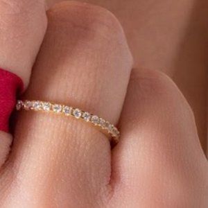 ANNA MARIA MAZARAKI (set of 2 rings) 9K Yellow gold ring, white cubic zirconia